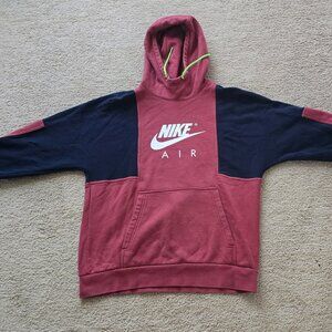 Nike Air Hoodie Men’s Medium Maroon Navy Pullover Sweatshirt